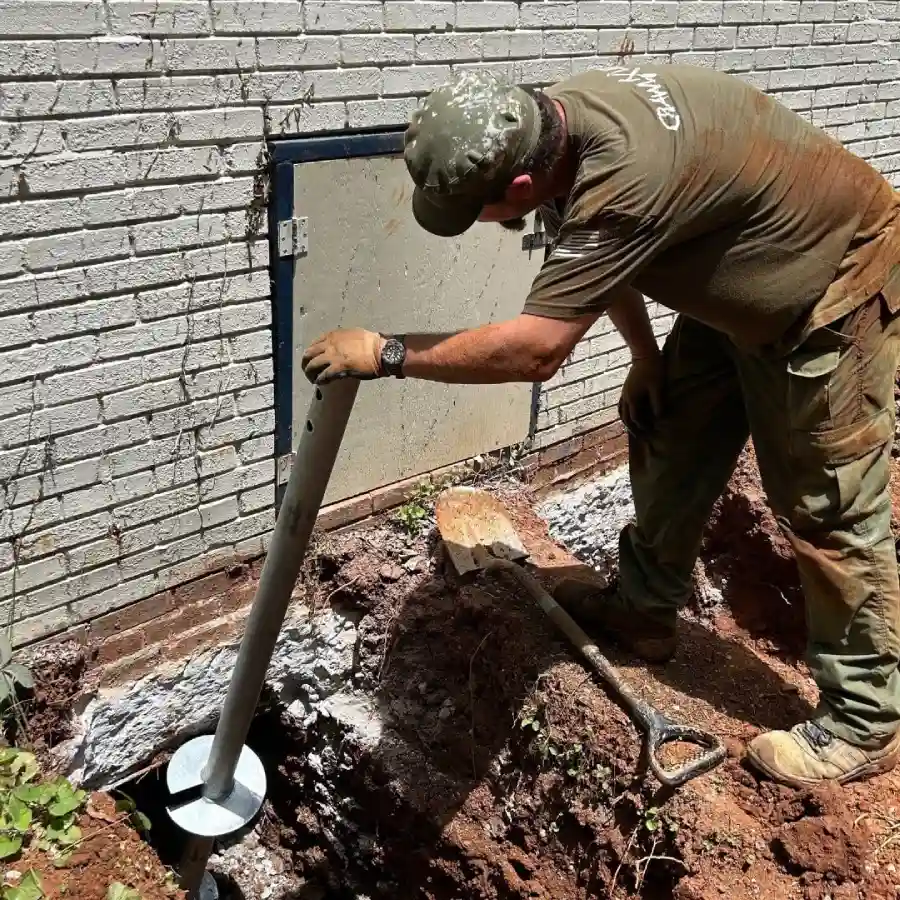 Helical pier Installation Chris